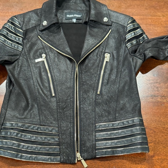 Frank Lyman Black Leatherette Jacket - Picture 11 of 12